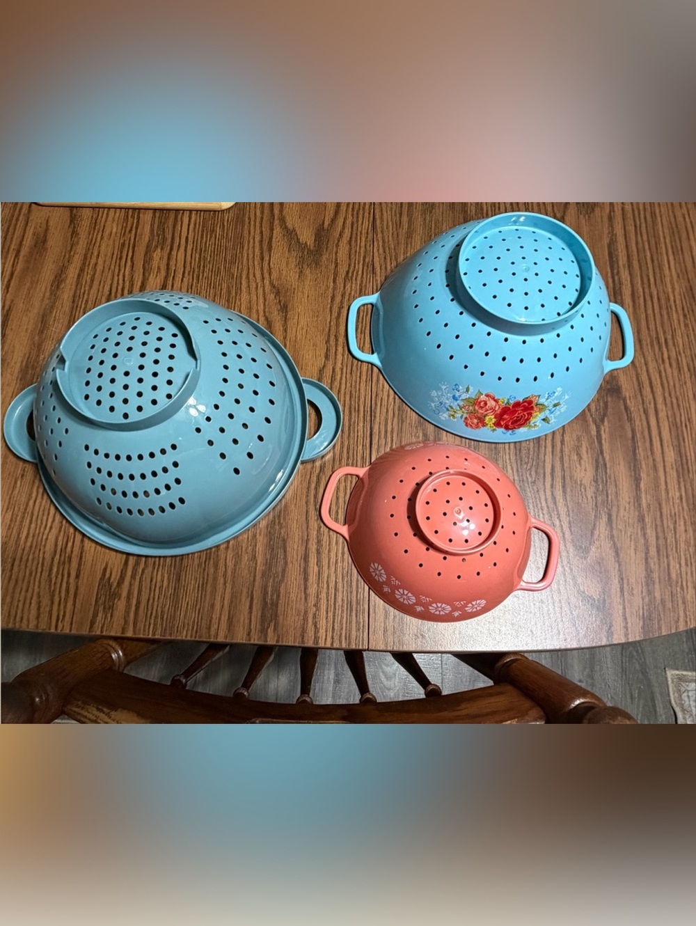 3 Kitchen strainers - 2 from The Pioneer Woman & 1 from At Home
